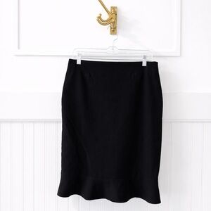 White House Black Market Black Pencil Skirt with Flounce Hem